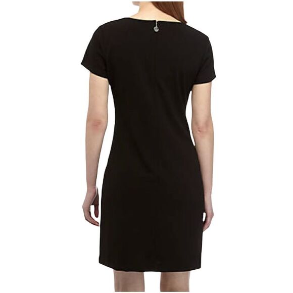 Tommy Hilfiger black short sleeve shift dress with faux pockets size 10 - Picture 2 of 16
